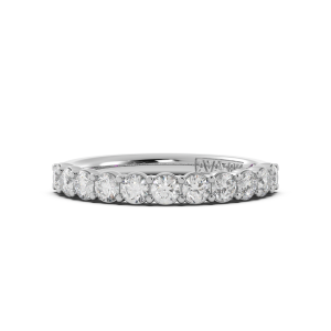 Round Signature Cup Halfway Wedding Band