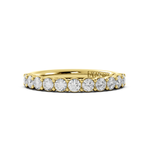 Round Signature Cup Halfway Wedding Band