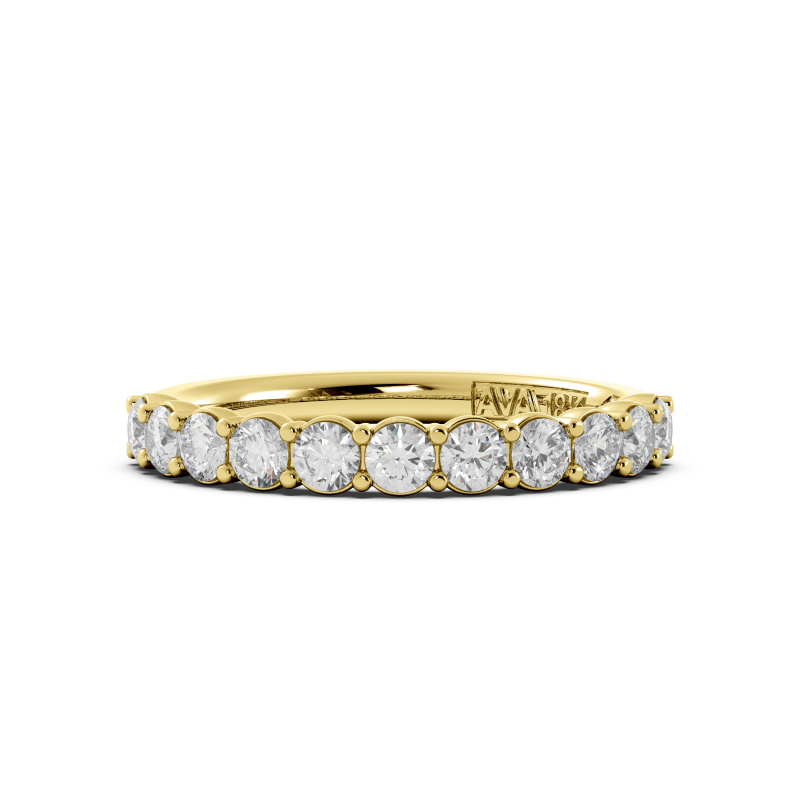 Round Signature Cup Halfway Wedding Band