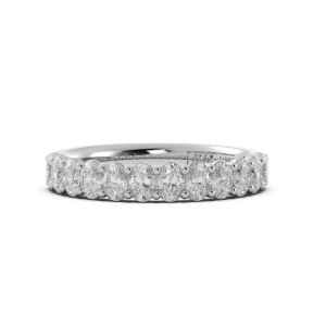 Oval Signature Cup Halfway Wedding Band