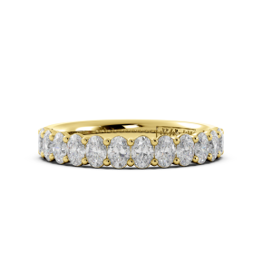 Oval Signature Cup Halfway Wedding Band