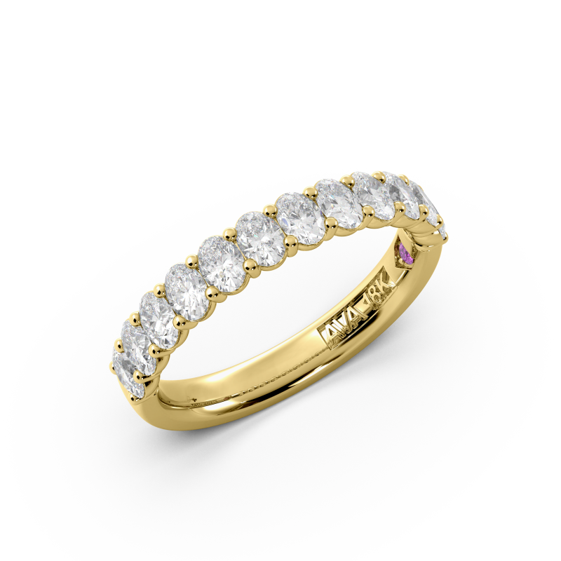 Oval Signature Cup Halfway Wedding Band