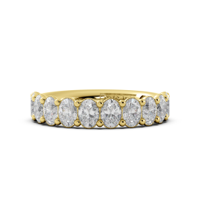 Oval Signature Cup Halfway Wedding Band