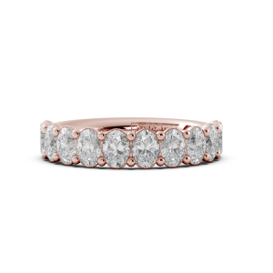 Oval Signature Cup Halfway Wedding Band