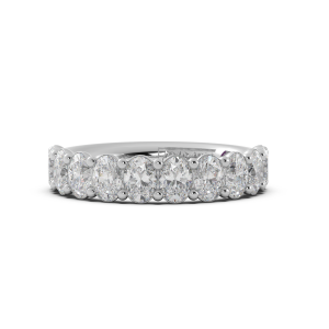 Oval Signature Cup Halfway Wedding Band