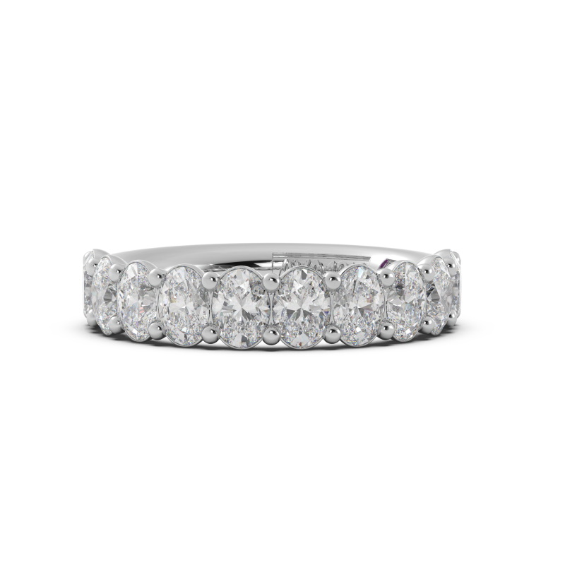 Oval Signature Cup Halfway Wedding Band