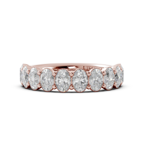 Oval Signature Cup Halfway Wedding Band