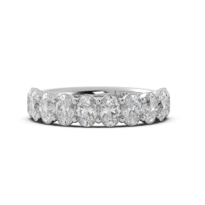 Oval Signature Cup Halfway Wedding Band