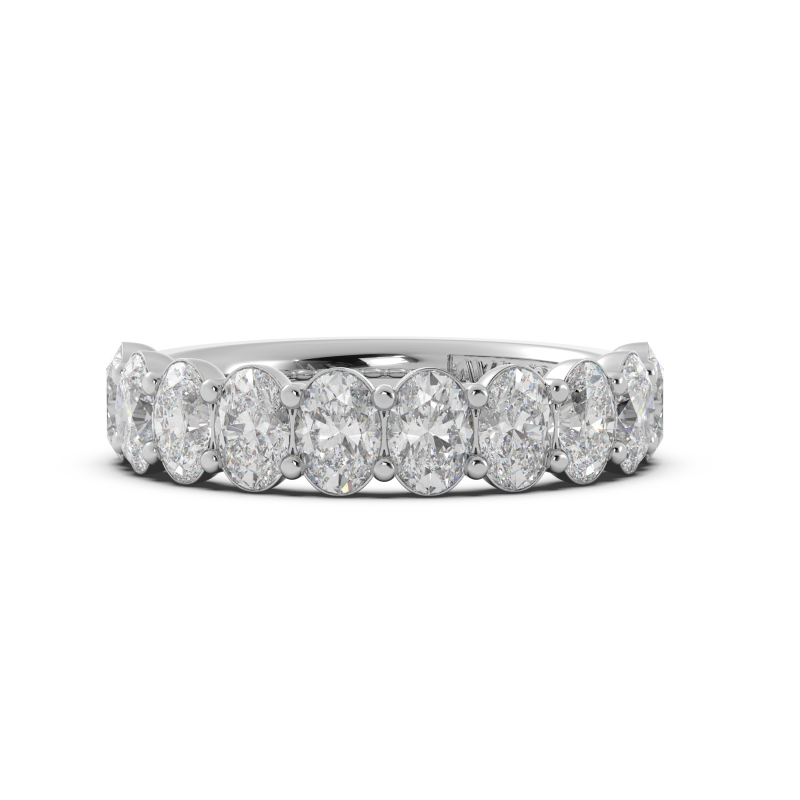 Oval Signature Cup Halfway Wedding Band