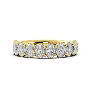 Oval Signature Cup Halfway Wedding Band