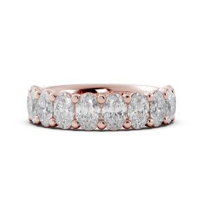 Oval Signature Cup Halfway Wedding Band