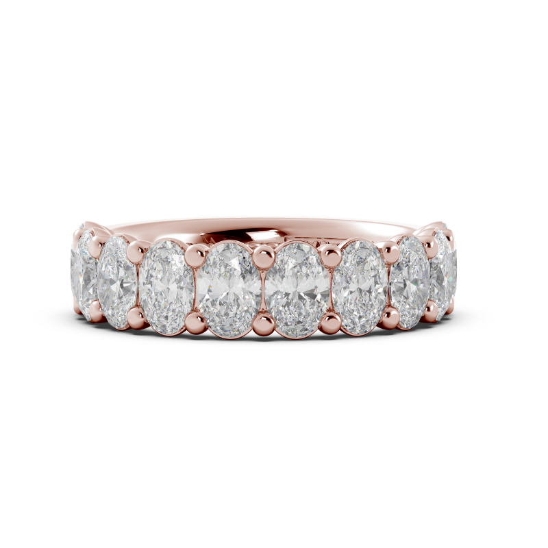 Oval Signature Cup Halfway Wedding Band