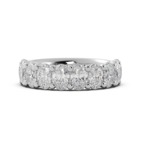 Oval Signature Cup Halfway Wedding Band