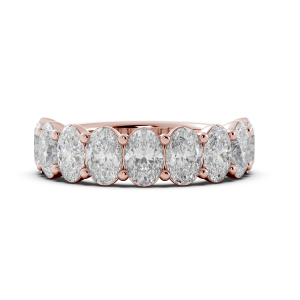Oval Signature Cup Halfway Wedding Band