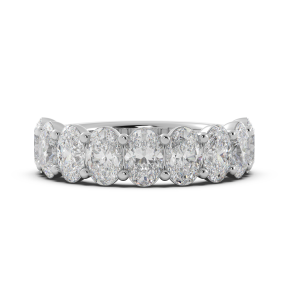 Oval Signature Cup Halfway Wedding Band