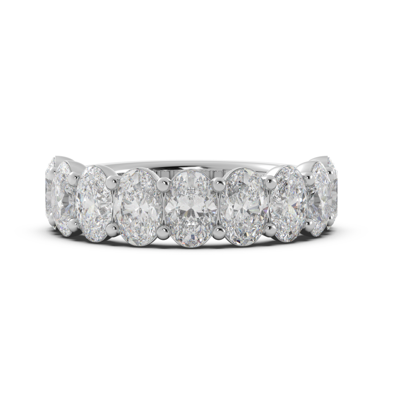 Oval Signature Cup Halfway Wedding Band