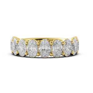 Oval Signature Cup Halfway Wedding Band