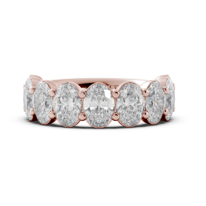 Oval Signature Cup Halfway Wedding Band