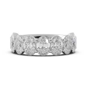 Oval Signature Cup Halfway Wedding Band