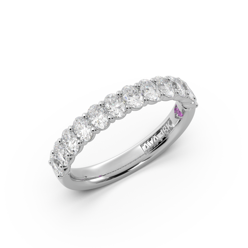 Oval Signature Cup Halfway Wedding Band