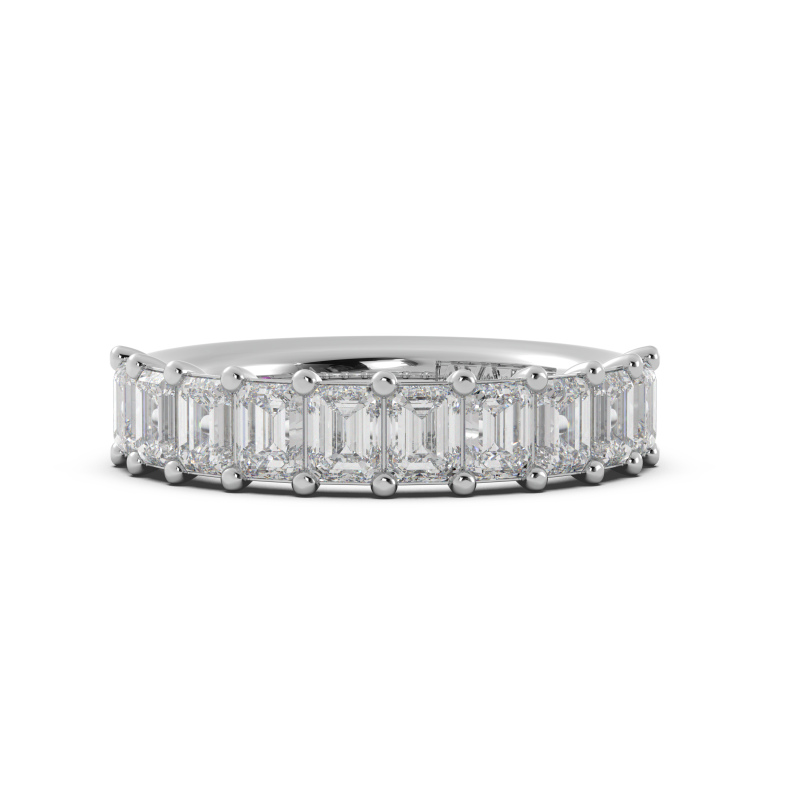 Emerald Signature Cup Halfway Wedding Band