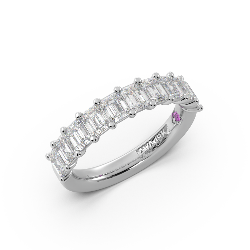 Emerald Signature Cup Halfway Wedding Band