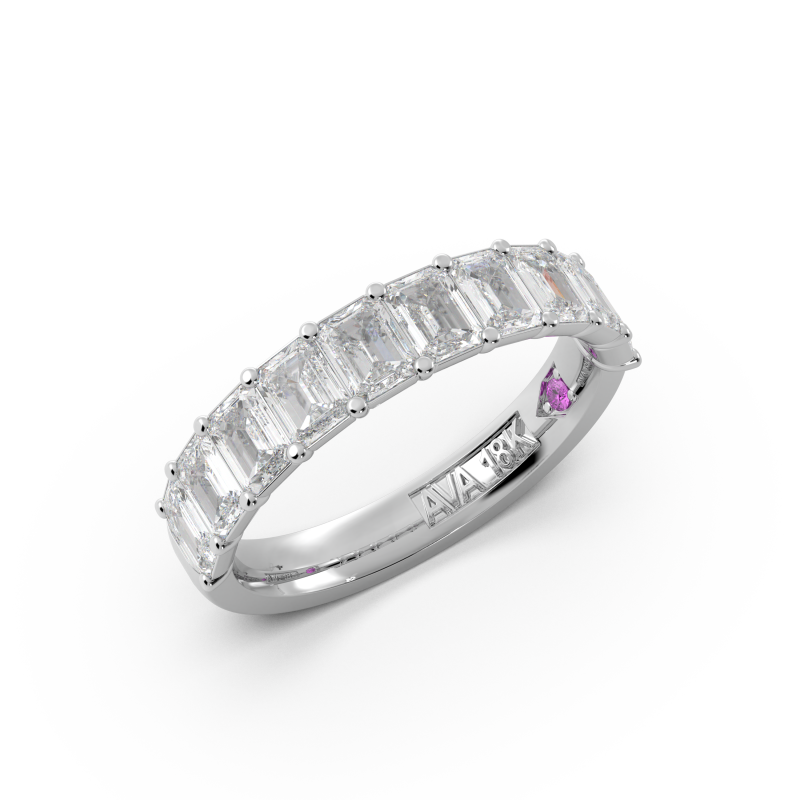 Emerald Signature Cup Halfway Wedding Band