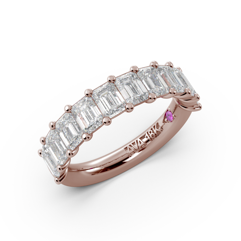 Emerald Signature Cup Halfway Wedding Band