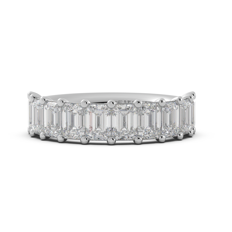 Emerald Signature Cup Halfway Wedding Band