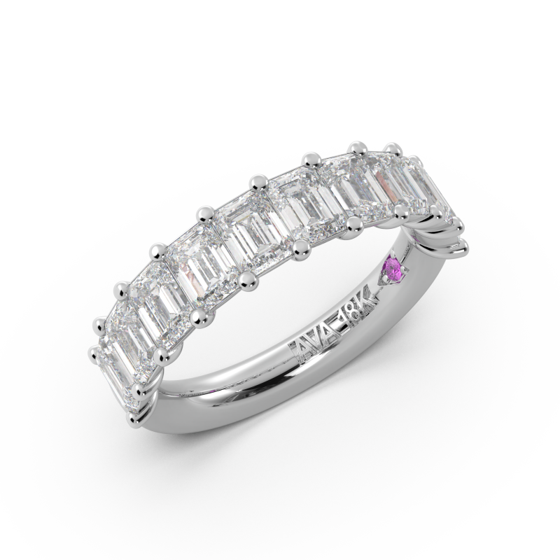 Emerald Signature Cup Halfway Wedding Band