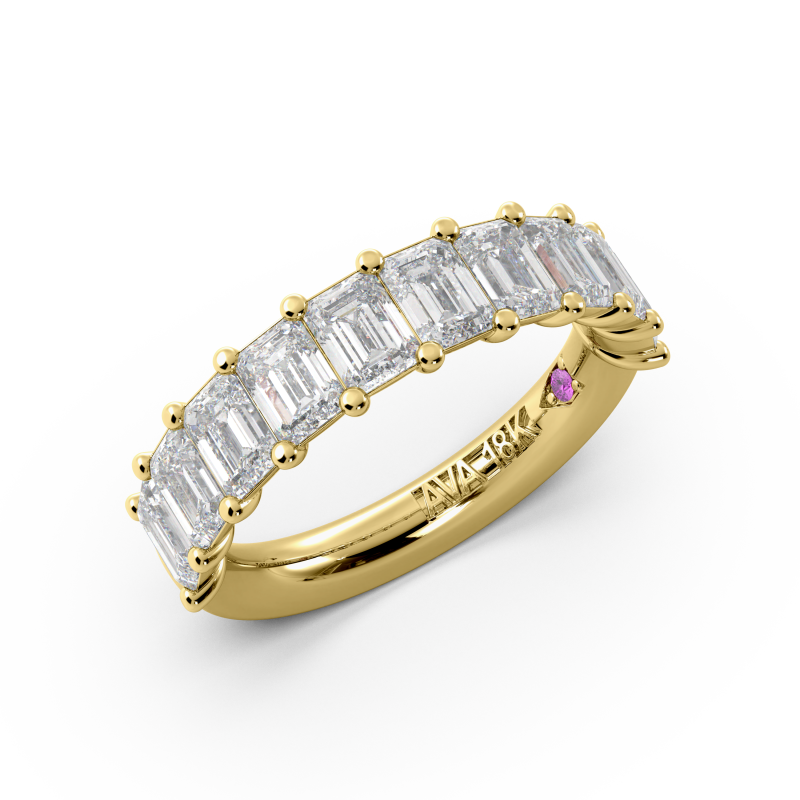 Emerald Signature Cup Halfway Wedding Band