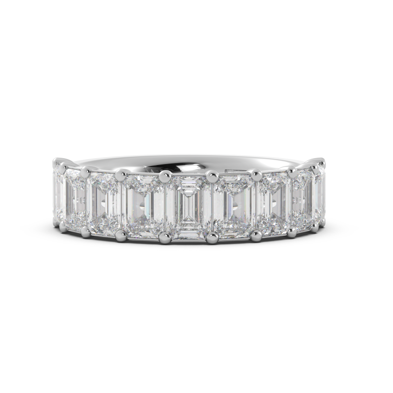 Emerald Signature Cup Halfway Wedding Band