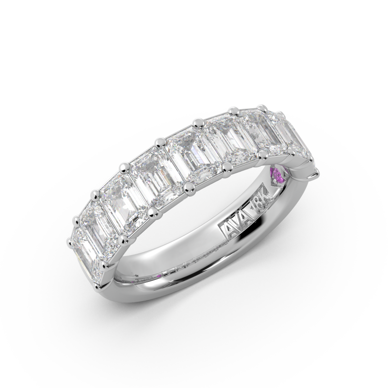 Emerald Signature Cup Halfway Wedding Band