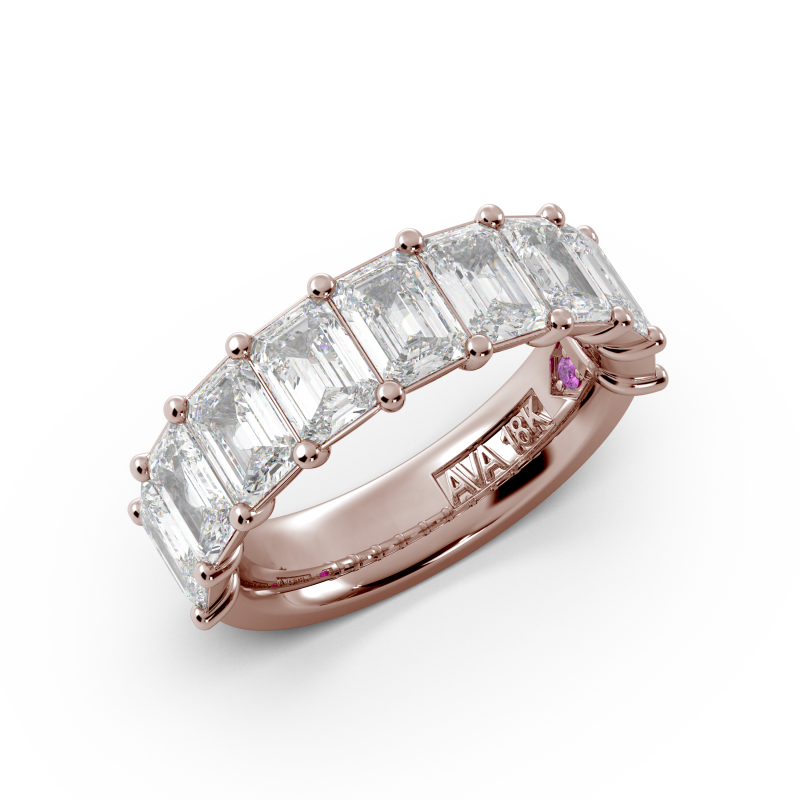 Emerald Signature Cup Halfway Wedding Band