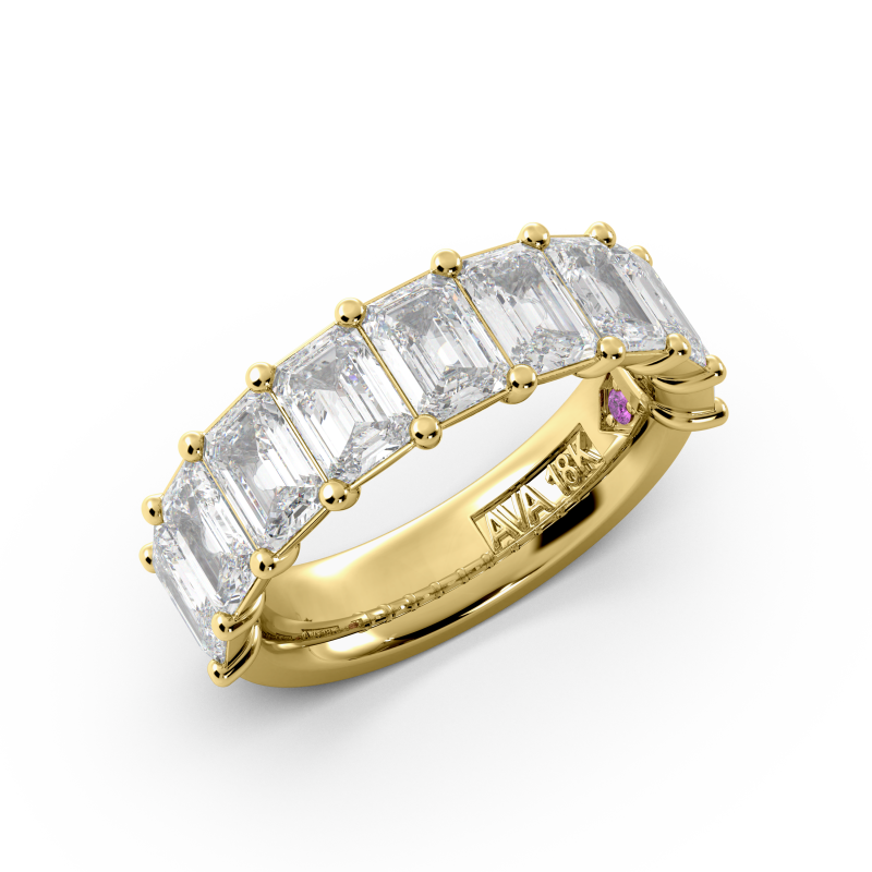 Emerald Signature Cup Halfway Wedding Band