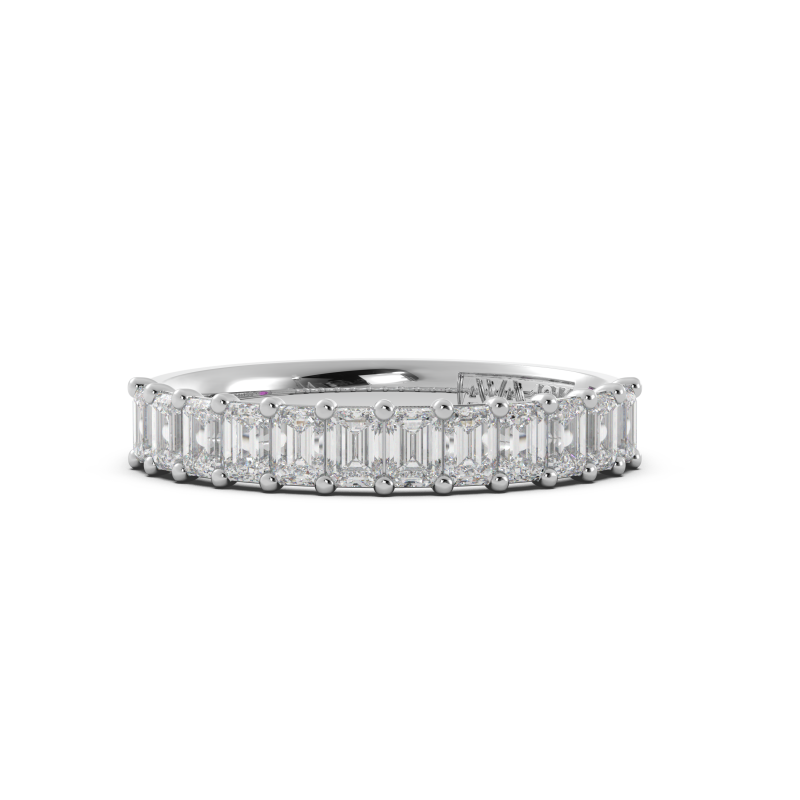 Emerald Signature Cup Halfway Wedding Band