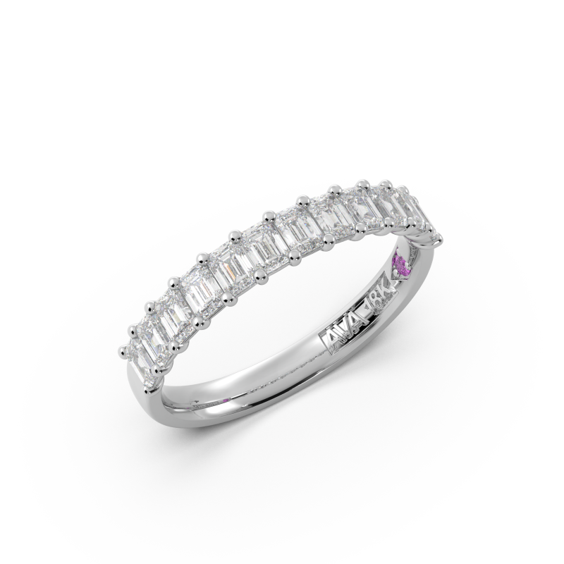 Emerald Signature Cup Halfway Wedding Band