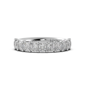 Asscher Signature Cup Halfway Wedding Band