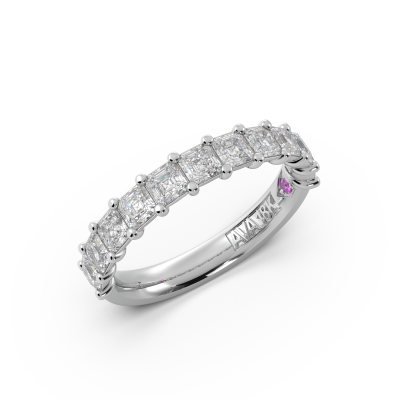 Asscher Signature Cup Halfway Wedding Band