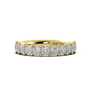 Asscher Signature Cup Halfway Wedding Band