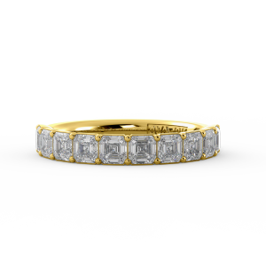 Asscher Signature Cup Halfway Wedding Band