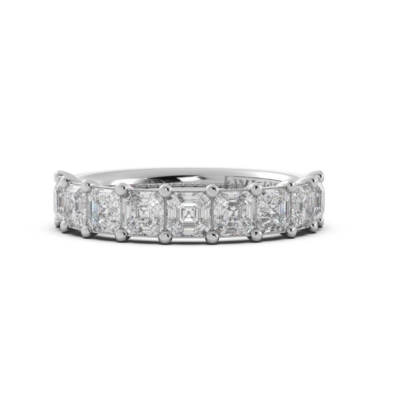 Asscher Signature Cup Halfway Wedding Band