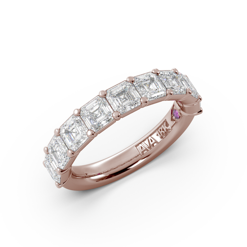 Asscher Signature Cup Halfway Wedding Band