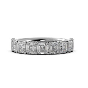 Asscher Signature Cup Halfway Wedding Band