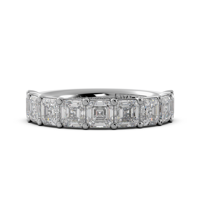Asscher Signature Cup Halfway Wedding Band