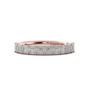 Asscher Signature Cup Halfway Wedding Band