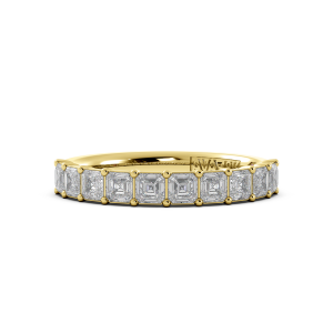 Asscher Signature Cup Halfway Wedding Band