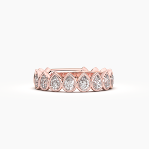 Pear Bezel Halfway Wedding Band