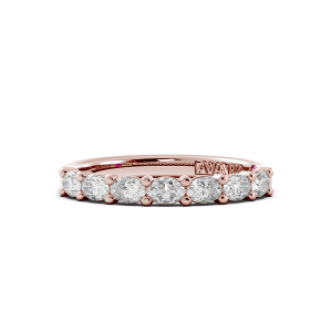 Oval Signature Cup East West Halfway Wedding Band