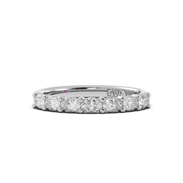 Oval Signature Cup East West Halfway Wedding Band